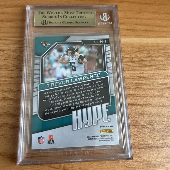 Trevor Lawrence 2022 Panini Prizm Hype Prizm Green Ice GEM MINT 9.5 Trading Card - Picture 2 of 2